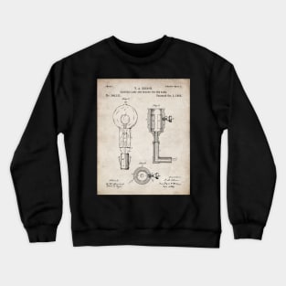 Light Bulb Patent - Edison Invention Industrial Design Art - Antique Crewneck Sweatshirt